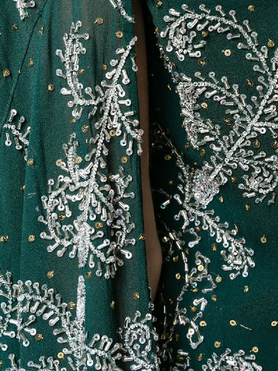Shop Ashish Bead Embellished Asymmetric Sari Dress In Green