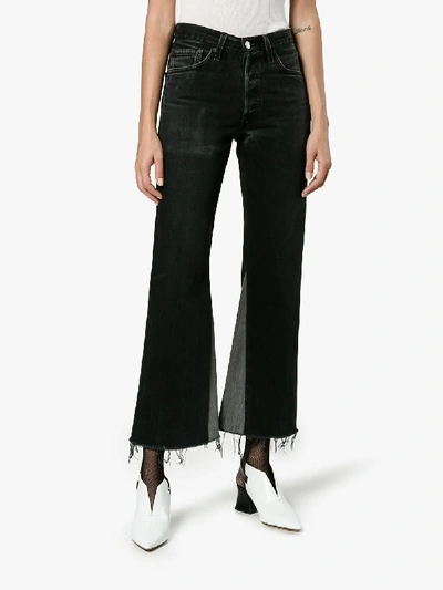 Shop Re/done Two Tone High-rise Jeans In Black