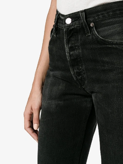 Shop Re/done Two Tone High-rise Jeans In Black