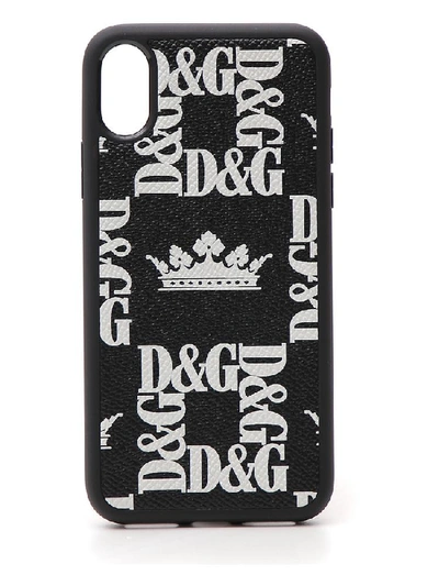 Shop Dolce & Gabbana Crown Logo Iphone X Phone Case In Black