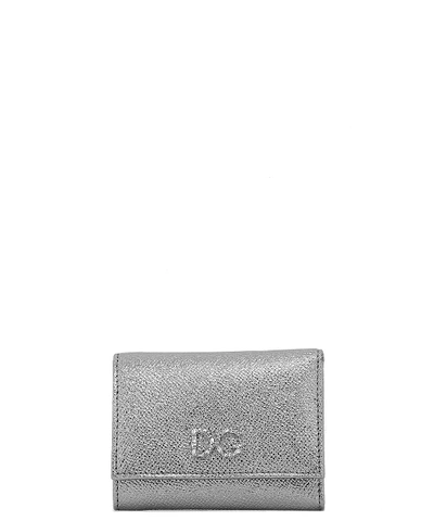 Shop Dolce & Gabbana Embellished Logo Wallet In Silver