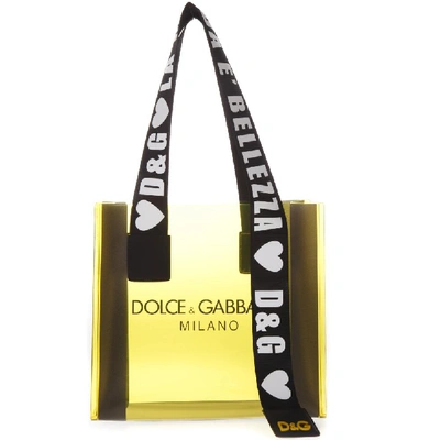 Shop Dolce & Gabbana Logo Tote Bag In Yellow