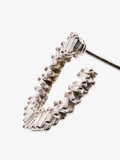 Suzanne Kalan 18k White Gold Mini Spiral Diamond Earrings In White Gold