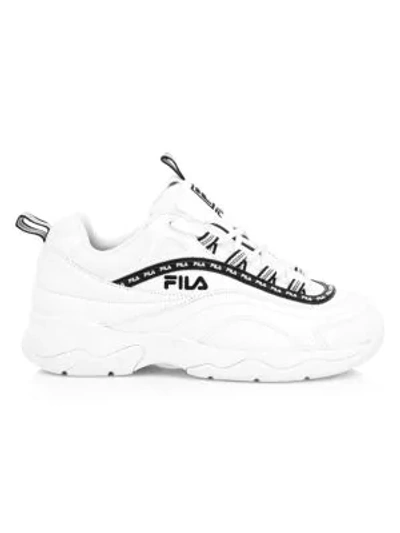 Shop Fila Women's Ray Repeat Logo Runners In White