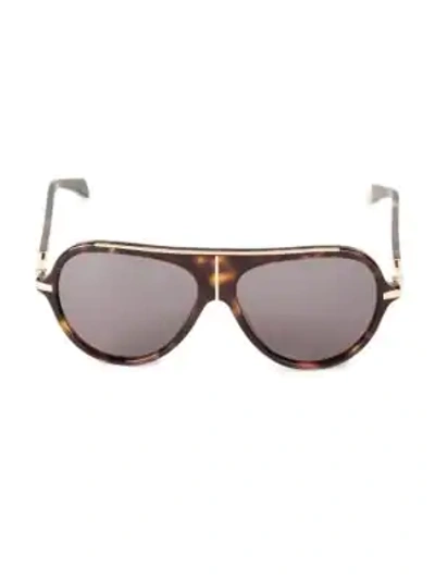 Shop Balmain 60mm Wrap Sunglasses In Dark Tortoise