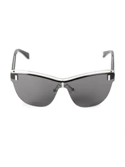 Shop Balmain 70mm Shield Sunglasses In Silver