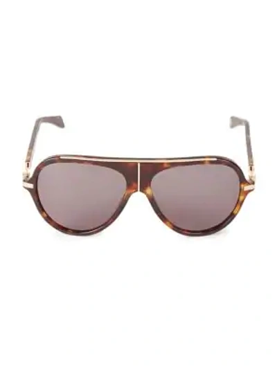 Shop Balmain 60mm Goldtone & Tortoiseshell Sunglasses In Dark Tortoise