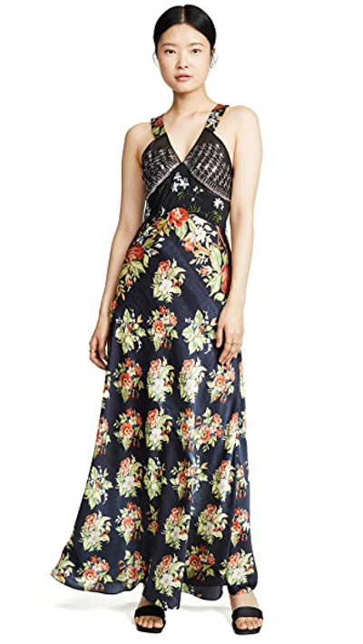 Shop Paco Rabanne Patterned Maxi Dress In Black Rose