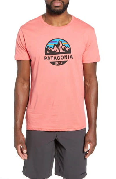 Shop Patagonia Fitz Roy Scope Crewneck T-shirt In Spiced Coral