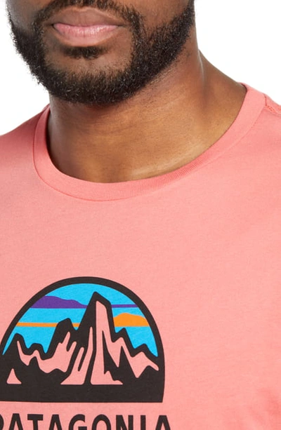 Shop Patagonia Fitz Roy Scope Crewneck T-shirt In Spiced Coral