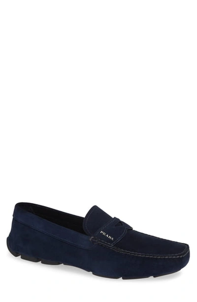 Shop Prada Driving Shoe In Oltremare Blue