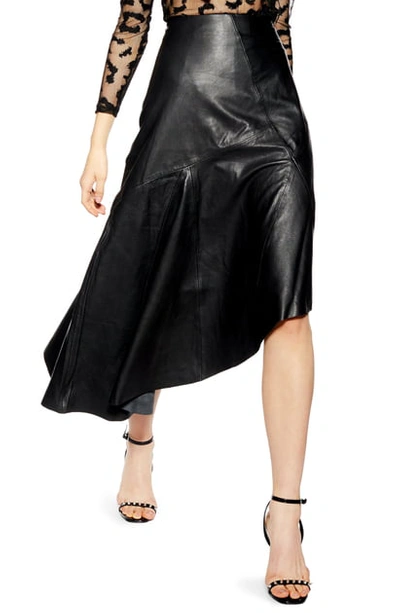 Asymmetrical leather skirt clearance topshop