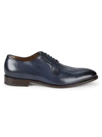 Shop Bruno Magli Romeo Leather Derby Shoes In Navy