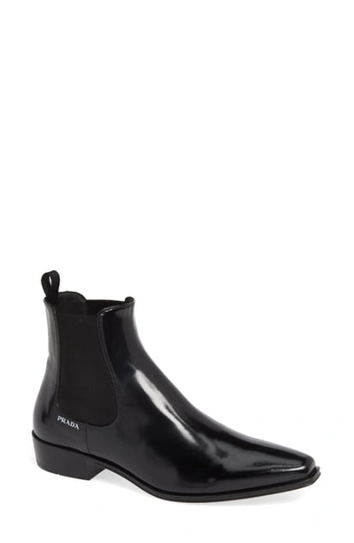 Shop Prada Chelsea Boot In Nero