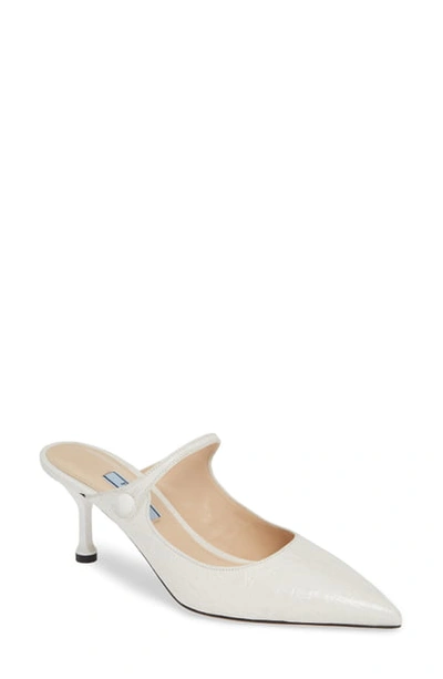 Shop Prada Pin Heel Mule In White