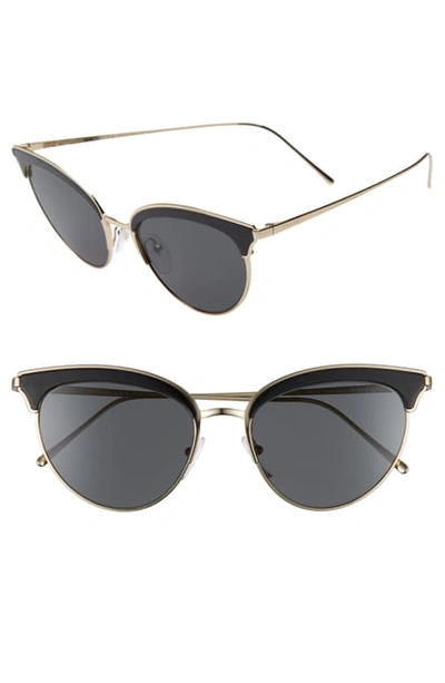 Shop Prada 54mm Cat Eye Sunglasses - Black/ Gold Solid