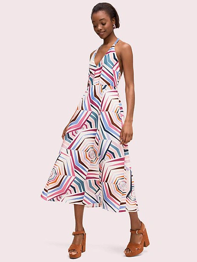 Shop Kate Spade Geobrella Linen Halter Dress In Size 2