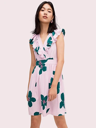 Shop Kate Spade Grand Flora A-line Dress In Mirage Pink