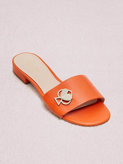 Shop Kate Spade Ferry Slide Sandals In Juicy Orange