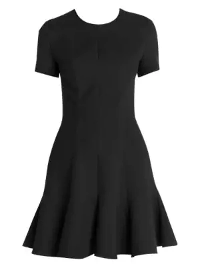 Shop Stella Mccartney Fit-&-flare Mikado Short Dress In Black