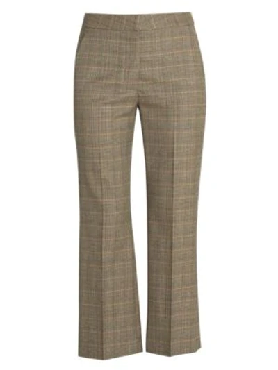 Shop Stella Mccartney Prince Of Wales Check Cropped Trousers In Neutral