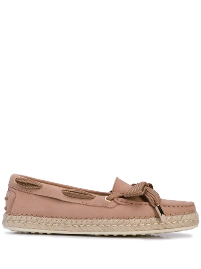 Shop Tod's Bow Detail Loafers - Pink