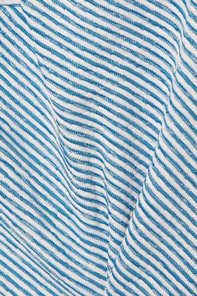 Shop Mara Hoffman Net Sustain Lira Striped Jacquard-knit Bikini Top In Light Blue
