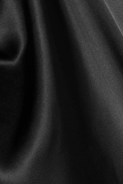 Shop Marques' Almeida Asymmetric Frayed Silk-satin Midi Dress In Black