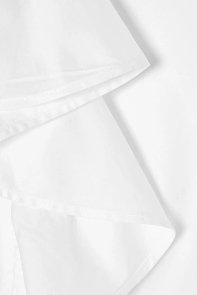 Shop Jason Wu Collection Ruffled Cotton-poplin Top In White