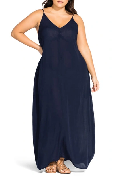 Shop City Chic Summer Love Maxi Dress In Navy