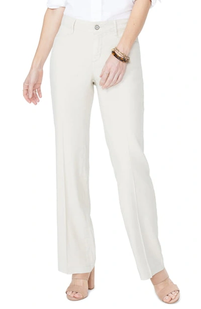 Shop Nydj Linen Trousers In Straw