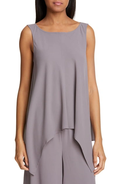 Shop Eileen Fisher Asymmetrical Draped Silk Top In Luna