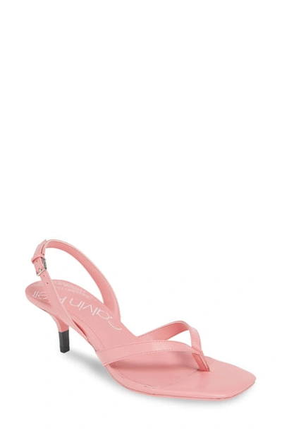 Shop Calvin Klein Monty Thong Sandal In Strawberry Ice Leather