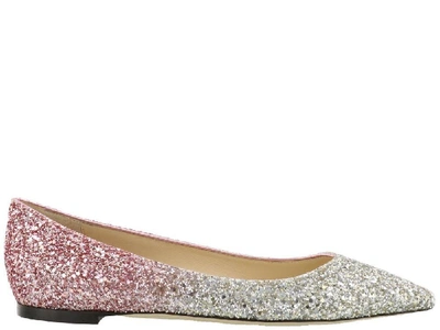 Shop Jimmy Choo Romy Ombre Glitter Ballerinas In Multi