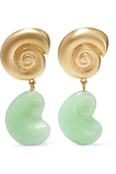 Shop Leigh Miller Net Sustain Nautilus Gold-plated Glass Earrings