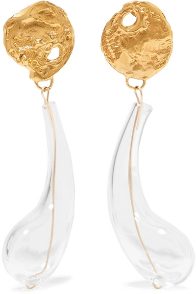 Shop Alighieri The Distant Tear Gold-plated And Glass Earrings