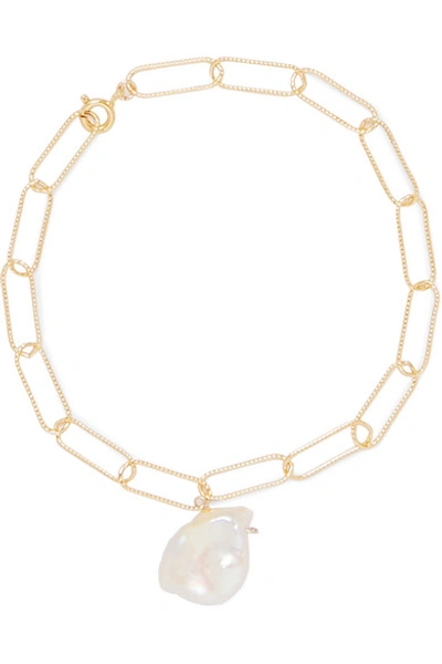Shop Alighieri The Talisman Gold-plated Pearl Anklet