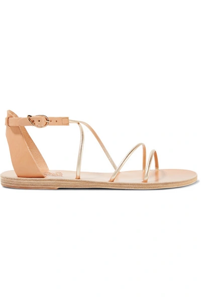 Shop Ancient Greek Sandals Meloivia Metallic Leather Sandals In Gold