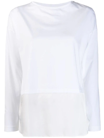 Shop Aspesi Panelled Jersey Top - White