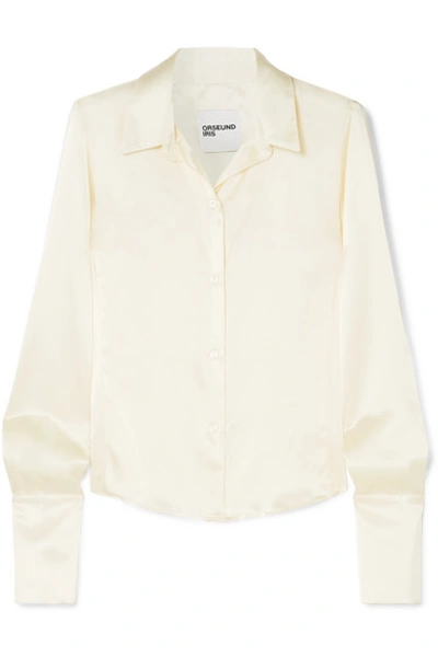 Shop Orseund Iris Silk-satin Shirt In Cream