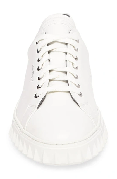 Shop Ferragamo Cube Sneaker In Bianco