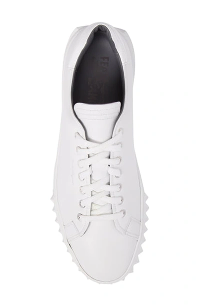 Shop Ferragamo Cube Sneaker In Bianco