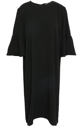 Ganni Clark Crepe De Chine Midi Dress In Black | ModeSens