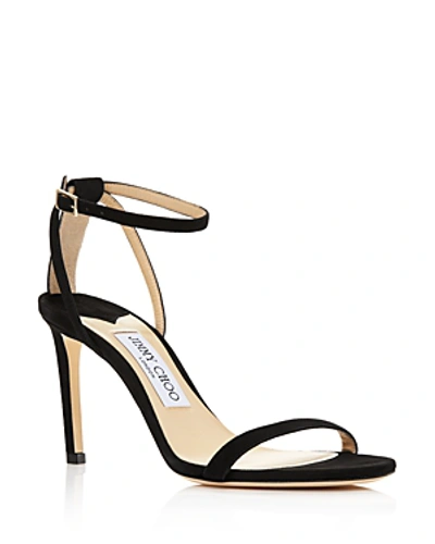 Shop Jimmy Choo Women's Minny 85 Strappy High-heel Sandals In Black