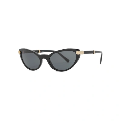 Shop Versace V-rock Black Cat-eye Sunglasses