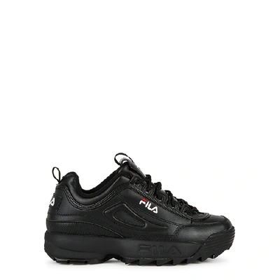 Shop Fila Disruptor Ii Black Leather Sneakers