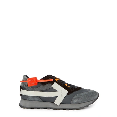 Shop Off-white Arrow Running Grey Panelled Trainers