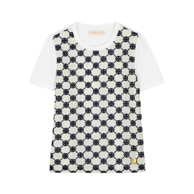 Shop Tory Burch Logo-embroidered Cotton T-shirt