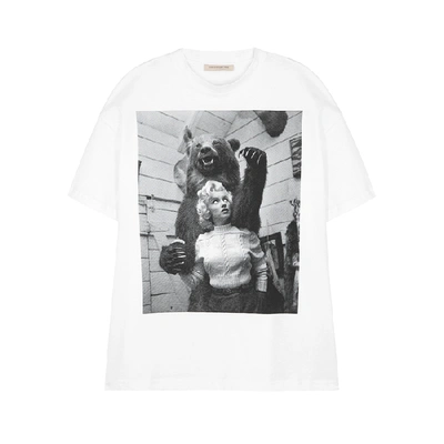 Shop Christopher Kane White Printed Cotton T-shirt