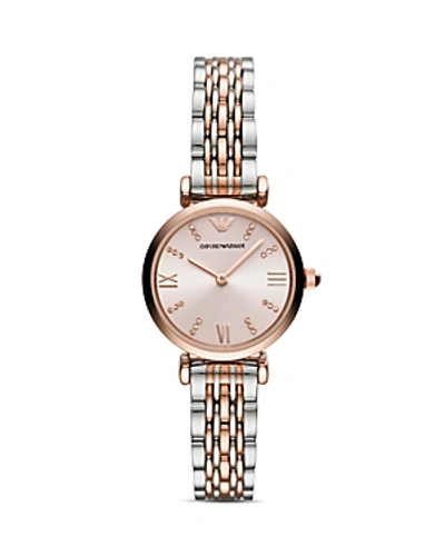 Shop Armani Collezioni Emporio Armani Two-tone Stainless Steel Watch, 28mm In Rose Gold/two Tone